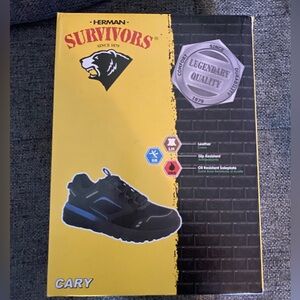 Herman Survivors Cary Soft Toe Slip Resistant Black Work Shoes Size 9 Women's